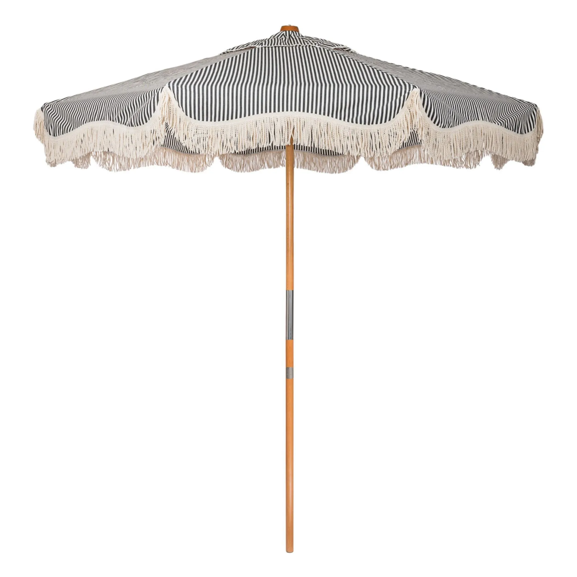Parasol frangé Market | Bleu marine- Image produit n°0