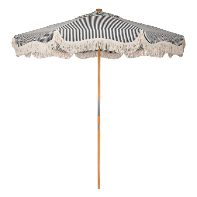 Market fringed parasol | Navy blue