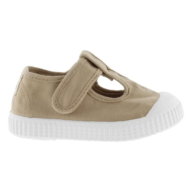 Rayado Zapatillas Sandalia Tira Lona | Camel
