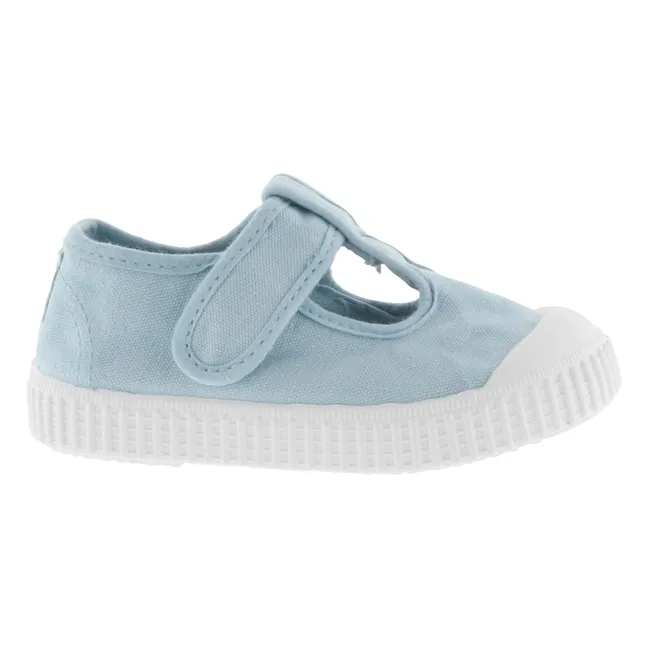 Rayado Zapatillas Sandalia Tira Lona | Azul Cielo