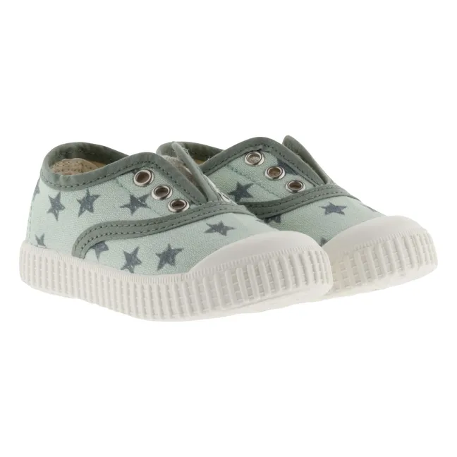 Baskets Elastico Lona Etoiles | Vert d'eau