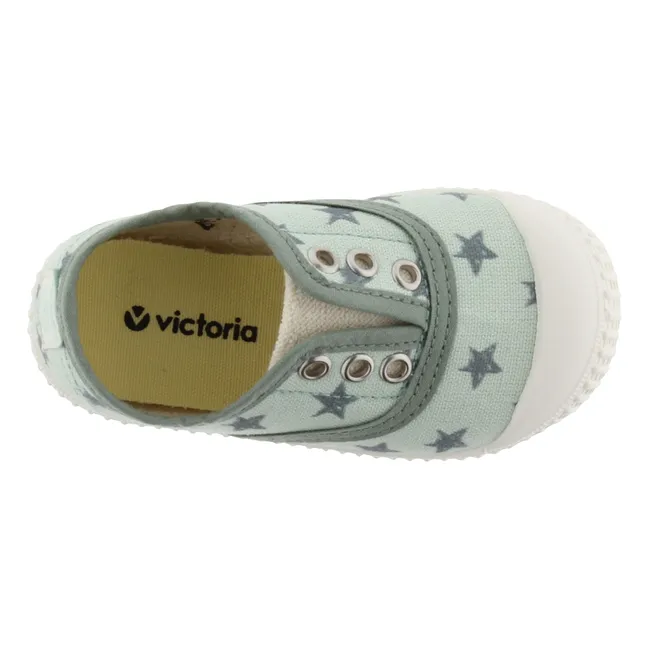 Baskets Elastico Lona Etoiles | Vert d'eau