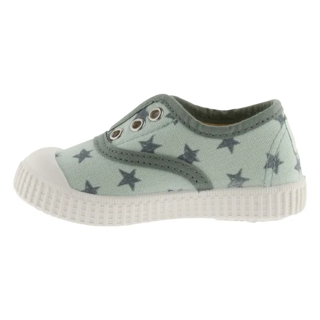 Baskets Elastico Lona Etoiles | Vert d'eau