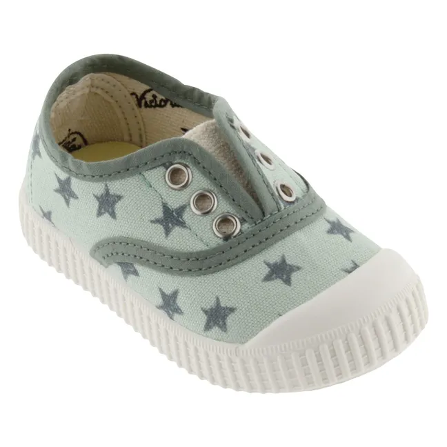 Baskets Elastico Lona Etoiles | Vert d'eau