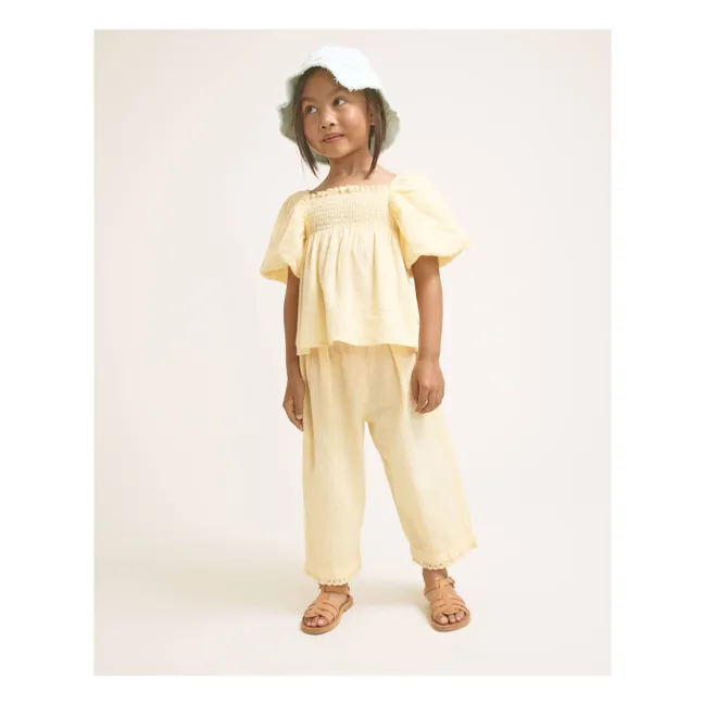 Pantalon Dentelle Coton Bio | Jaune
