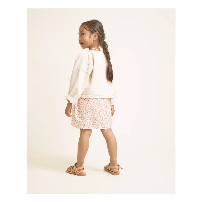 Robe Fleurie Noeuds Seersucker | Rose pêche
