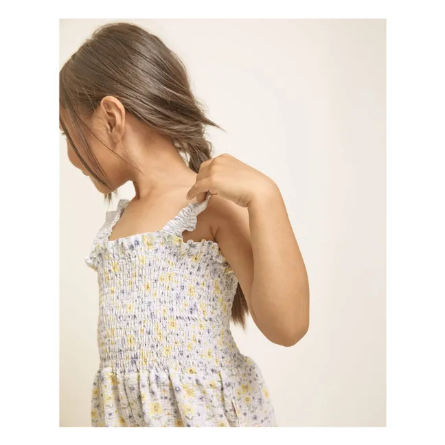 Mono Seersucker floral | Azul Pálido