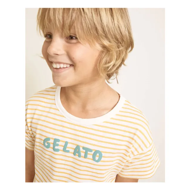 T-shirt Rayé Gelato Coton Bio Bébé | Jaune