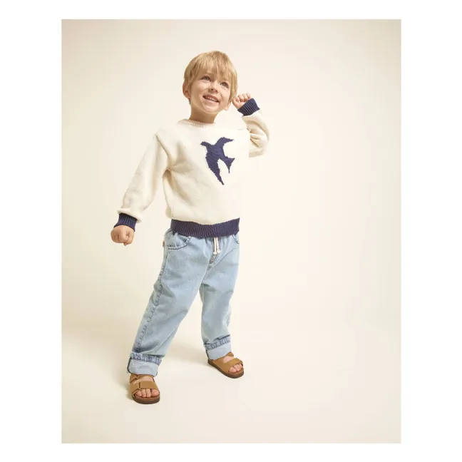 Pull Oiseau Coton Bio | Ecru