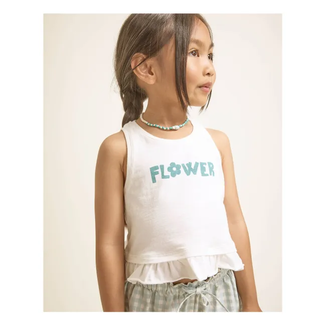 Flower Flounce Top Organic Cotton | White