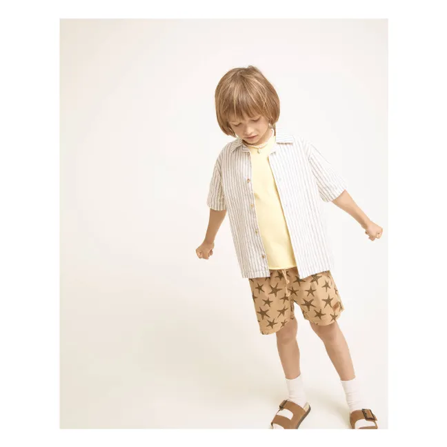 Etoiles de Mer Swim Shorts Organic Cotton Poplin | Camel