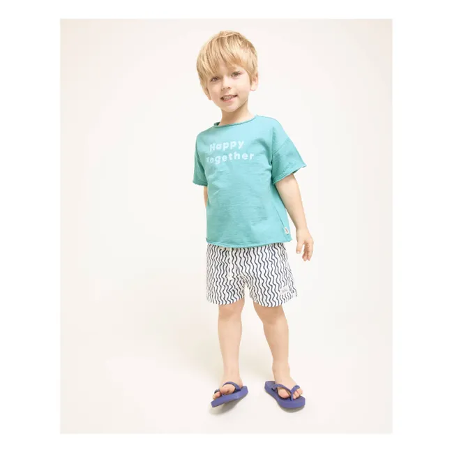 Shorts de baño Wave Algodón orgánico popelín | Blanco