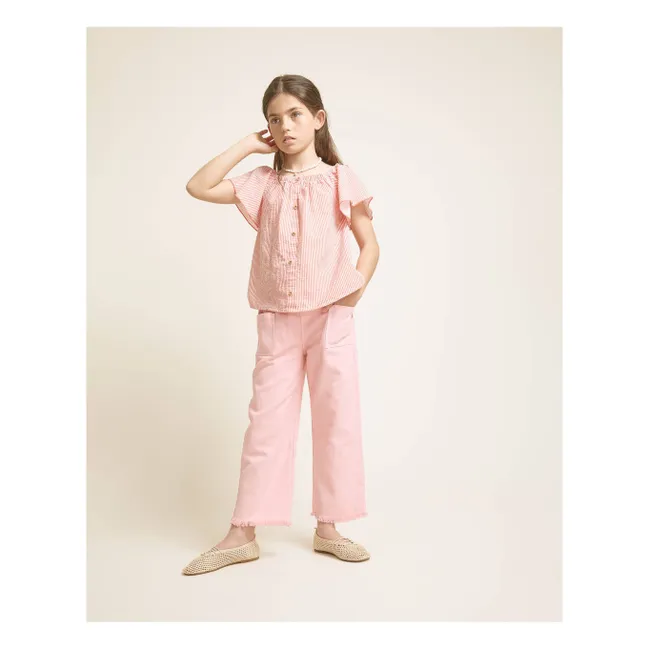 Pantalon Effiloché Lyocell | Rose tendre