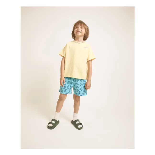 Short de Bain Glaces Coton Bio | Turquoise