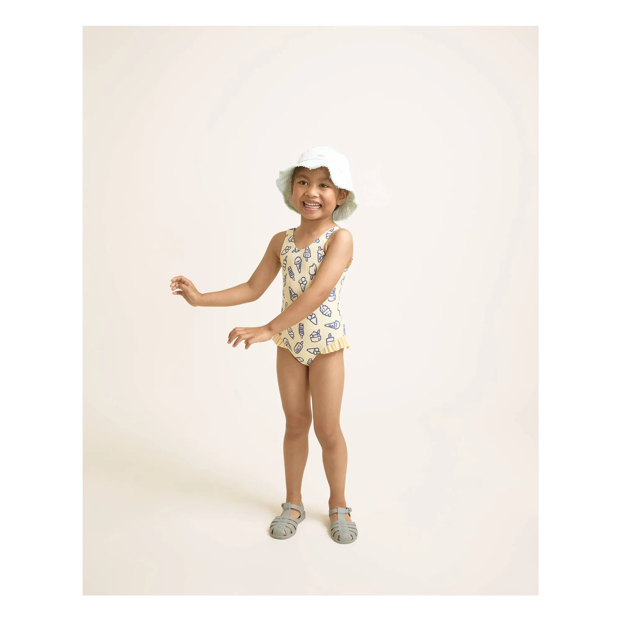 Maillot de Bain Côtelé Glaces | Jaune- Image produit n°1