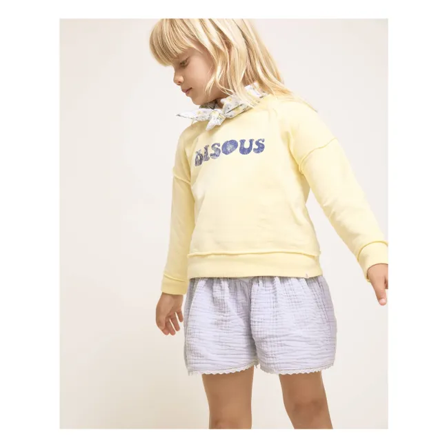 Sweat Bisous Coton Bio | Jaune