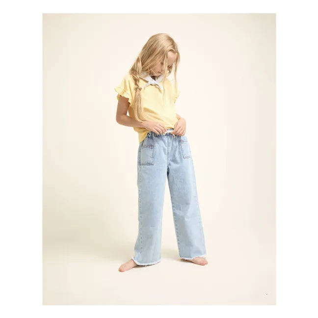 T-shirt Volants Lin | Jaune