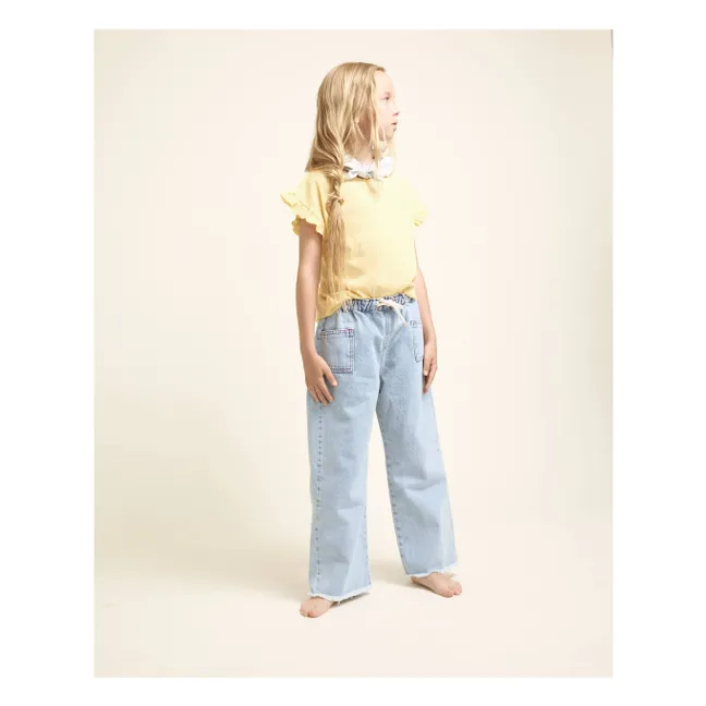 T-shirt Volants Lin | Jaune
