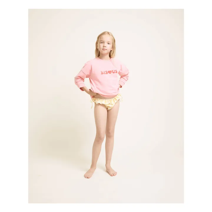 Vichy Seersucker Organic Cotton Swimsuit | Yellow- Product image n°2