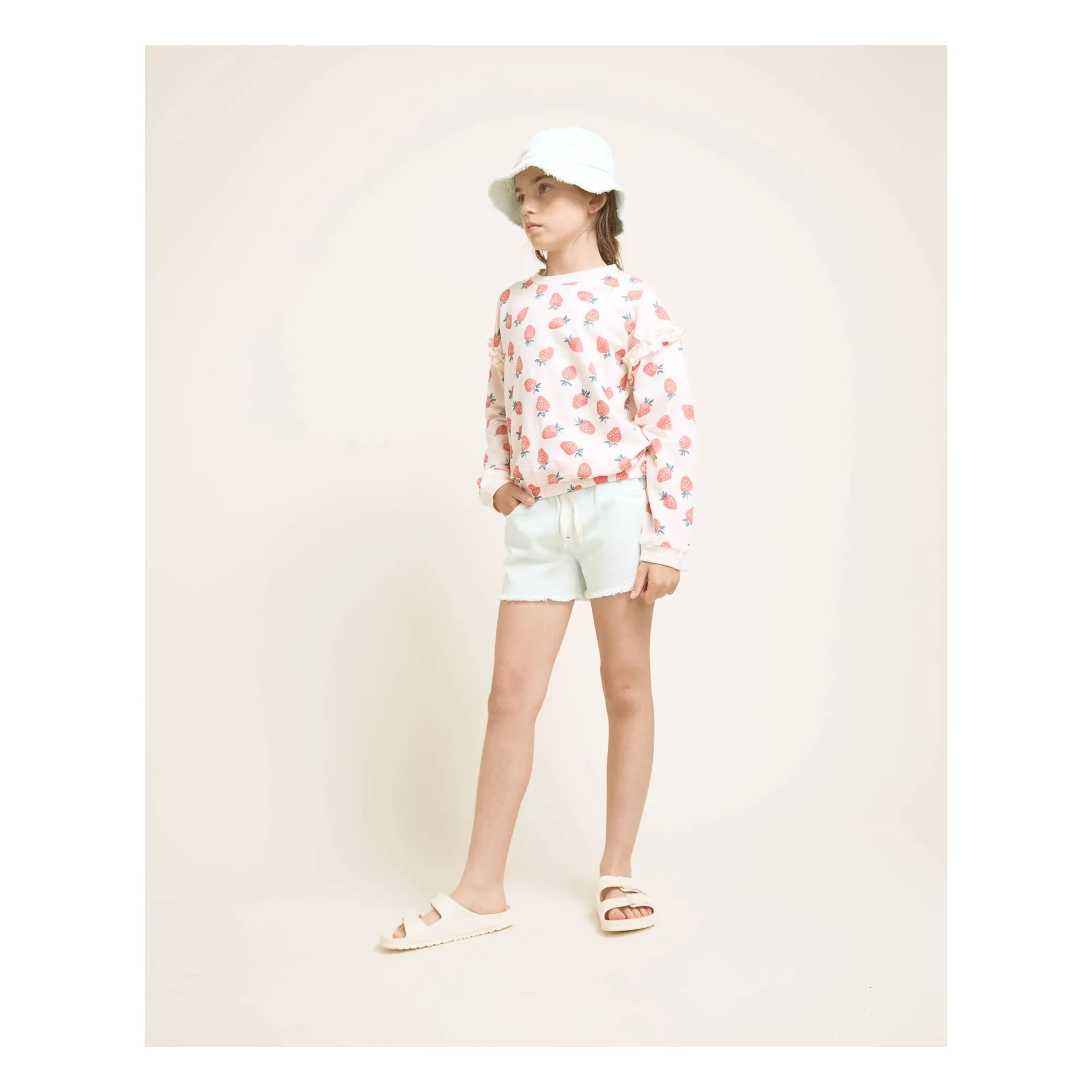 Short Denim Effiloché Lyocell | Aqua- Image produit n°5
