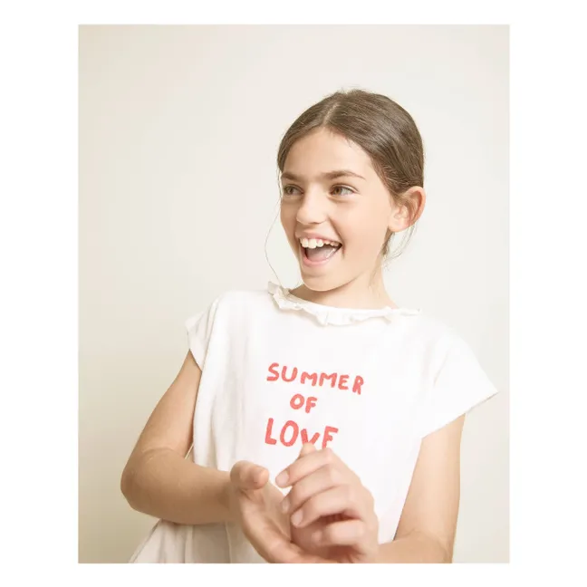 T-shirt Summer Of Love Volants Eponge | Ecru