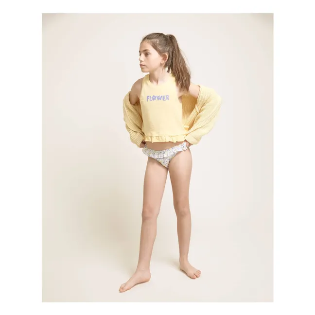 Flower Flounce Top Organic Cotton | Yellow