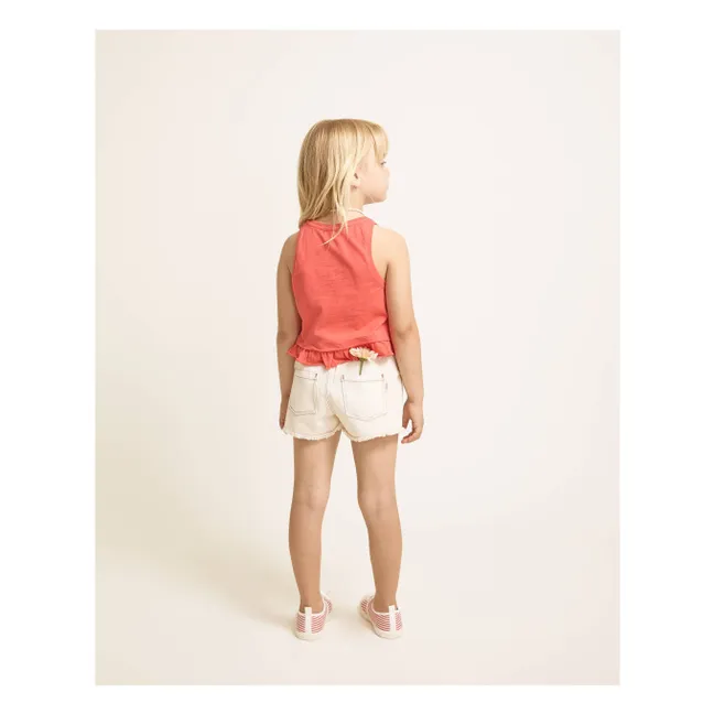 Top Flower Volants Coton Bio | Rouge