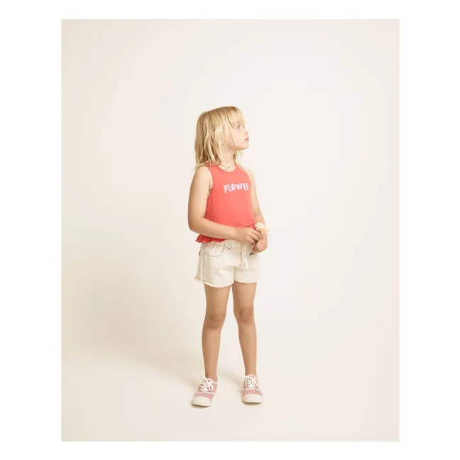 Top Flower Volants Coton Bio | Rouge