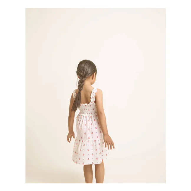 Strawberry Ruffle Organic Cotton Dress | Pale Pink