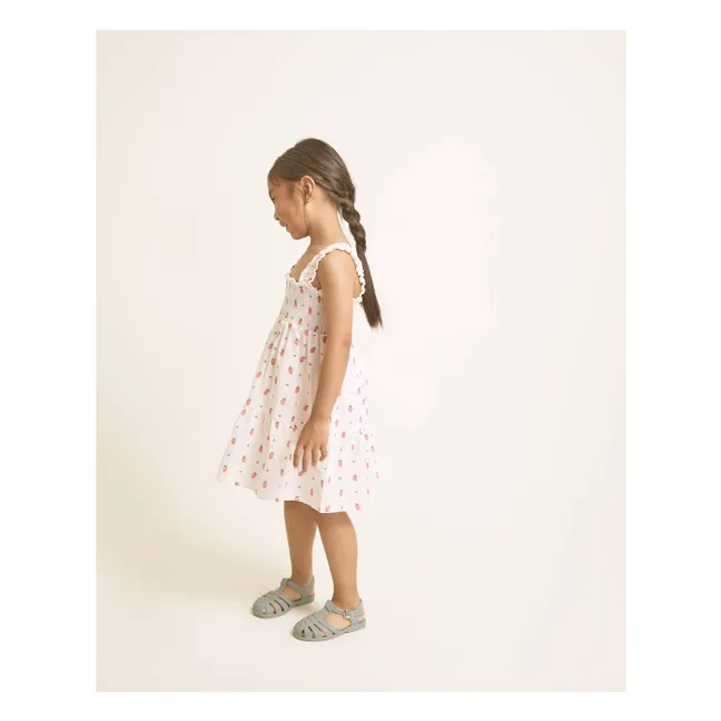 Strawberry Ruffle Organic Cotton Dress | Pale Pink