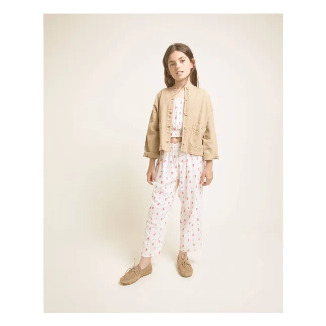 Pantalon Fraises Coton Bio | Crème