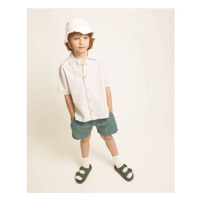 Camisa de lino a rayas | Crudo