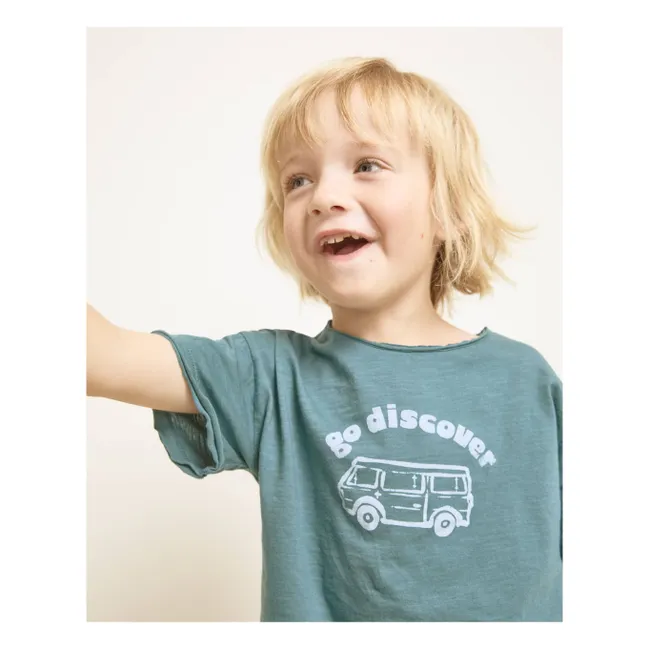 T-shirt Go Discover Coton Bio | Bleu canard