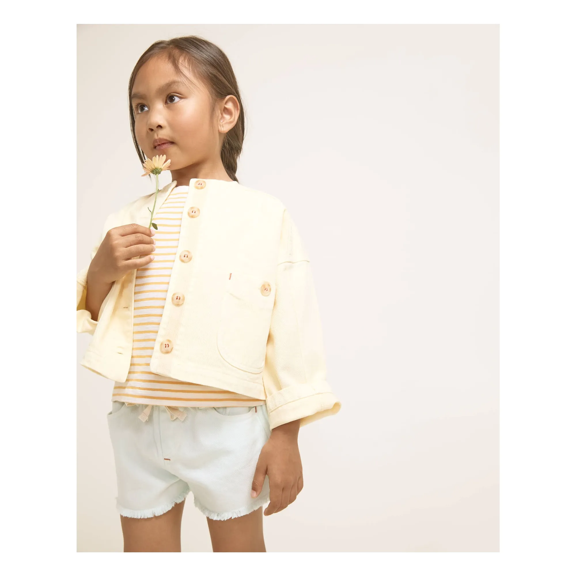 Veste Denim Lyocell | Jaune pâle- Image produit n°1