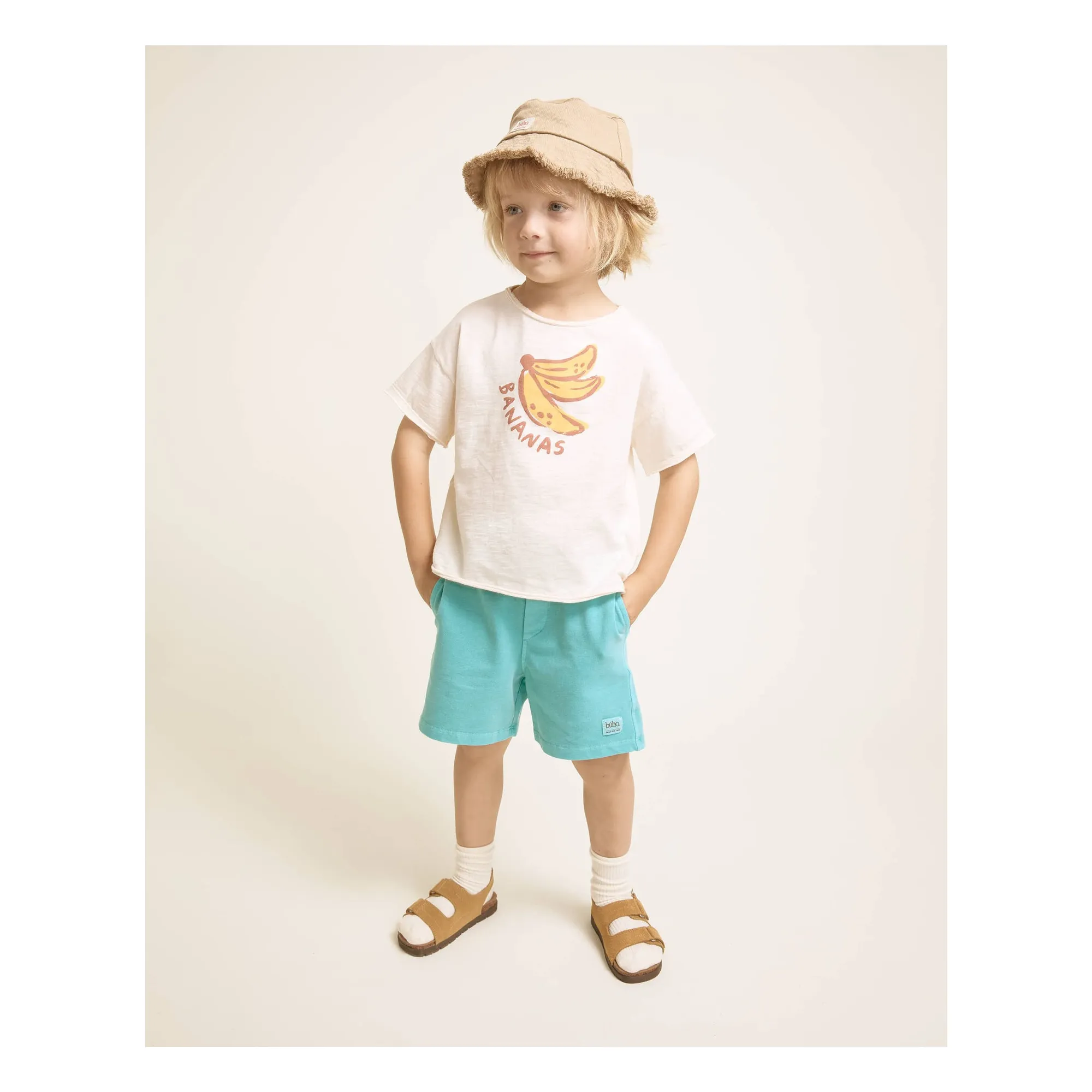 Bob Denim Effiloché Lyocell | Beige- Image produit n°1