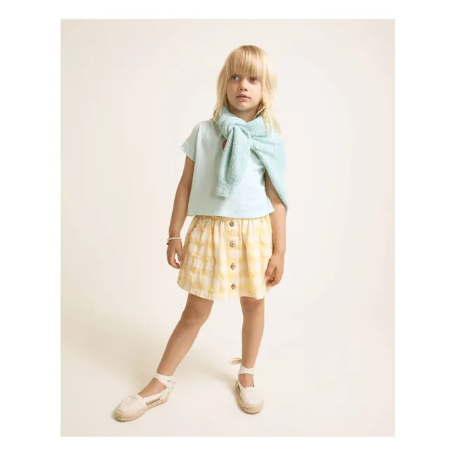 Jupe Vichy Seersucker | Jaune