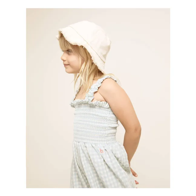 Vichy Seersucker jumpsuit | Aqua