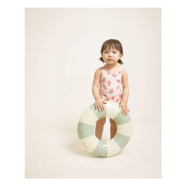 Maillot de Bain Côtelé Fraises Bébé | Rose pâle