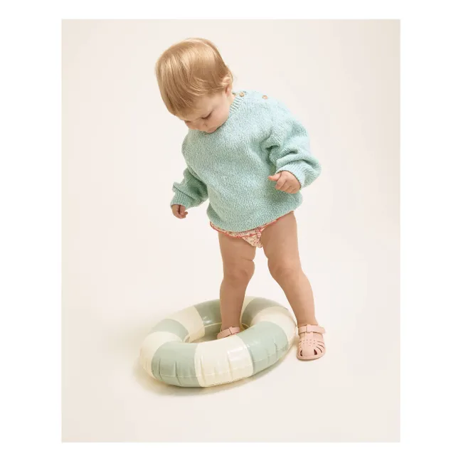 Chiné Coton Bio Baby Sweater | Aqua