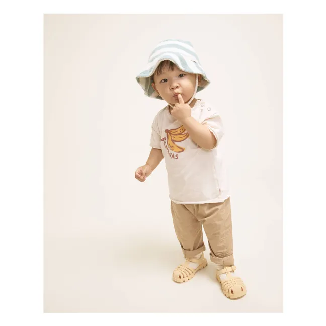 Organic cotton terry striped hat | Green water