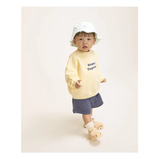 Sweat Happy Together Molleton Coton Bio | Jaune