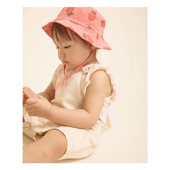 Bebé de algodón orgánico Strawberry Bob | Descolorada rojo