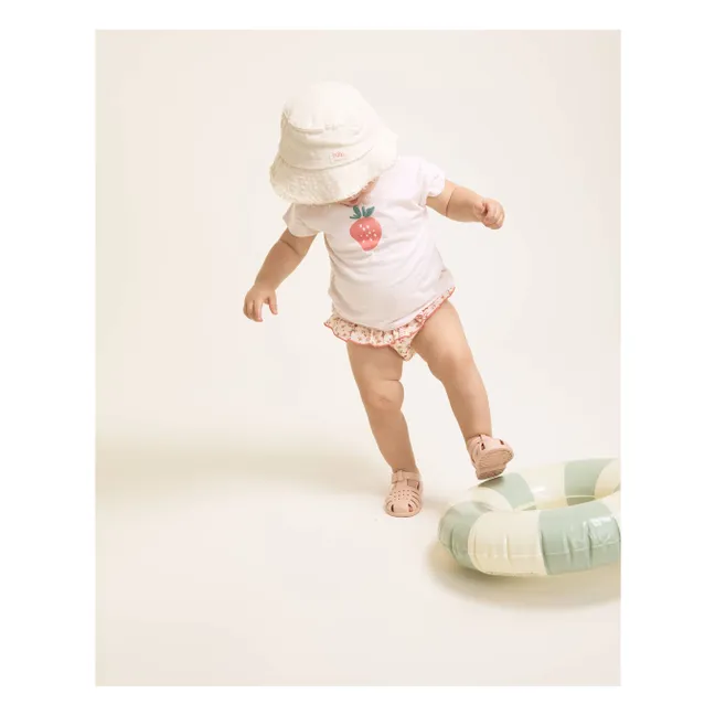 Camiseta de bebé de algodón ecológico Strawberry | Rosa Pálido