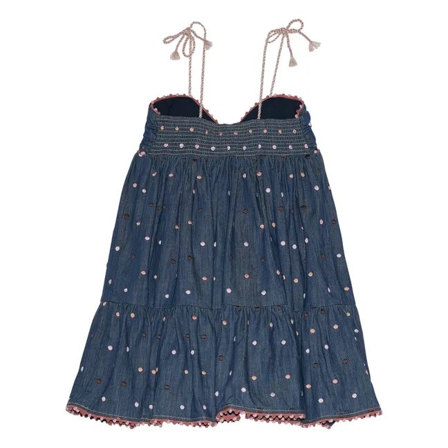 Abito in denim Awaken Pois | Blu scur