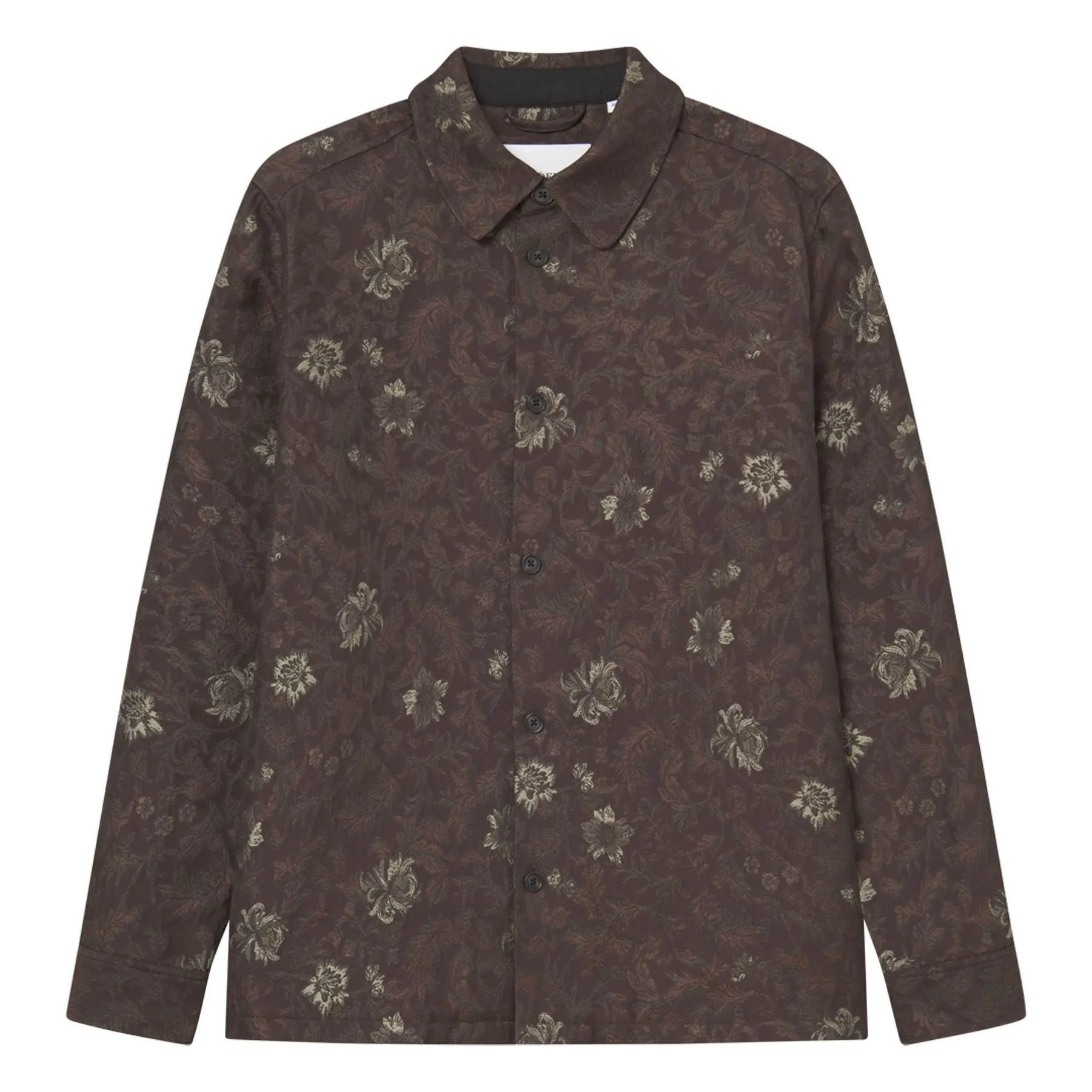 Les Deux Brown Kaleb Jacquard Fleuri Overshirt