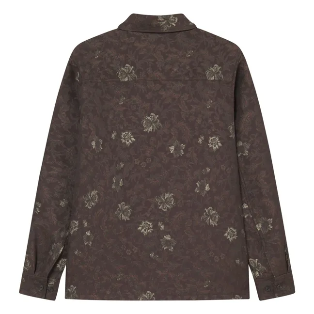 Überhemd Kaleb Jacquard Blume | Braun