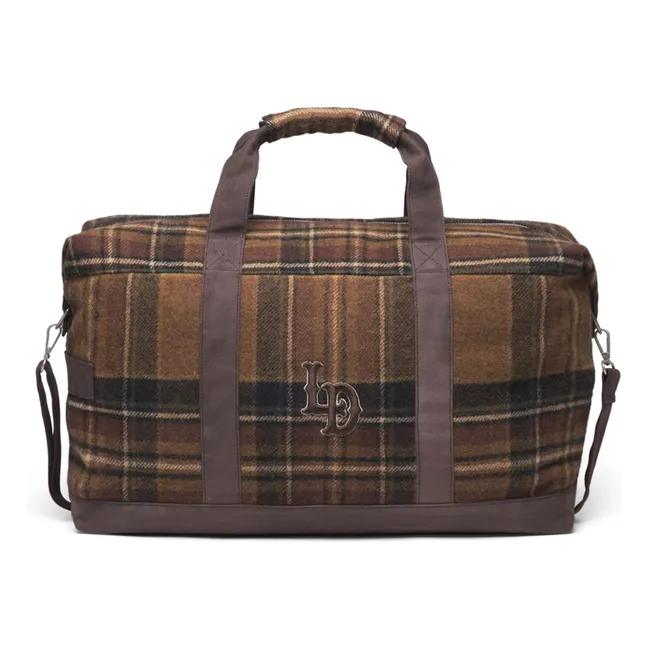 Wesam Check Weekender Wool Check Bag | Brown