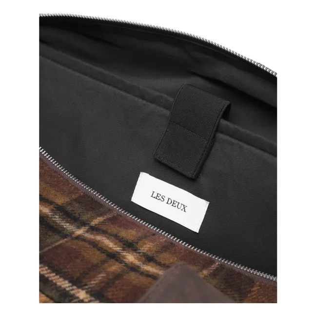 Wesam Check Weekender Bolsa de lana a cuadros | Marrón