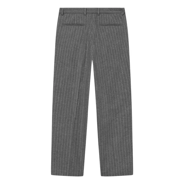 Pantalon Droit Como Pinstripe Mouliné Slacks Rayures  | Gris
