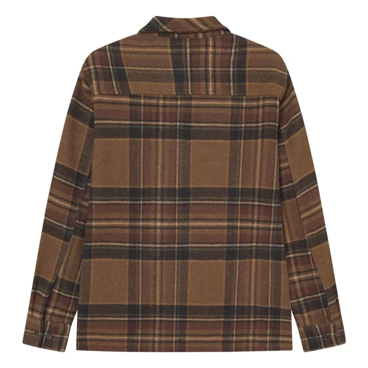 Surchemise Kaleb Carreaux Laine | Marron- Image produit n°3